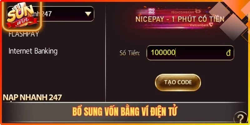 Bổ sung vốn bằng ví điện tử