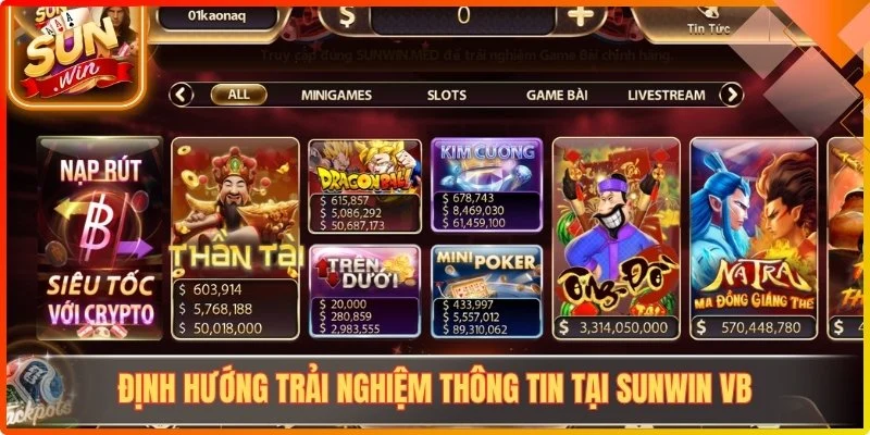 Định hướng trải nghiệm thông tin tại Sunwin VB