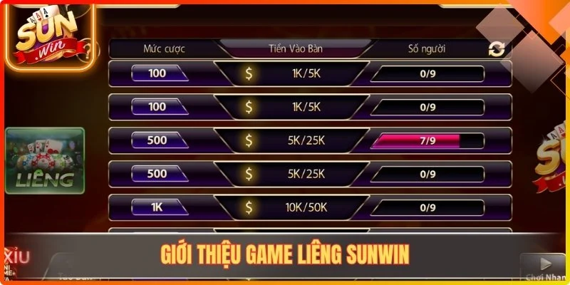 Giới thiệu game Liêng Sunwin