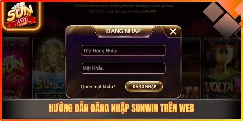 Hướng dẫn đăng nhập Sunwin trên web