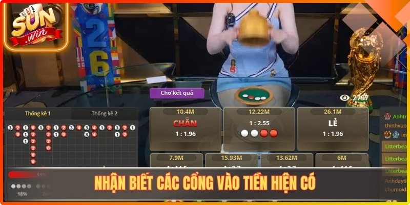 Nhận biết các cổng vào tiền hiện có