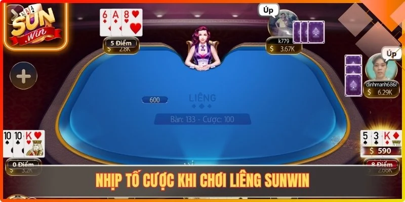 Nhịp tố cược khi chơi Liêng Sunwin