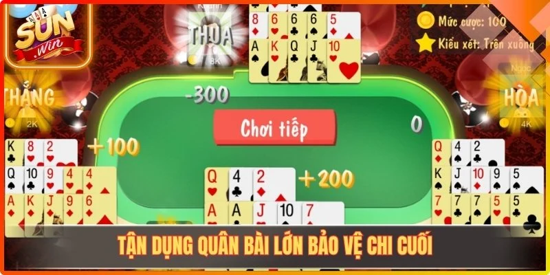 Tận dụng quân bài lớn bảo vệ chi cuối